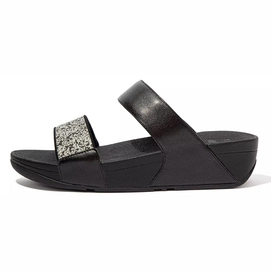 FitFlop Women Lulu Glitter Splash Slides Black