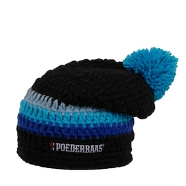 Beanie Poederbaas Long Colourful Black Blue Grey
