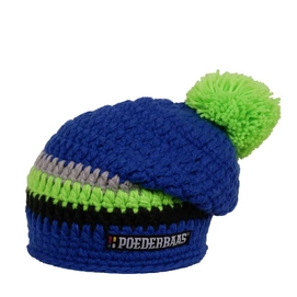 Beanie Poederbaas Long Colourful Blue Green Grey
