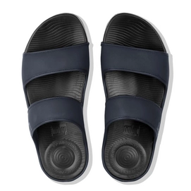 Sandaal FitFlop Men Lido™ Double Slide Sandals In Neoprene Midnight Navy