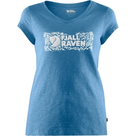 T-Shirt Fjällräven Femmes Logo Stamp River Blue