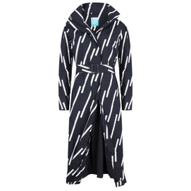 Regenjas Happy Rainy Days Long Raincoat Blanca Black Off White