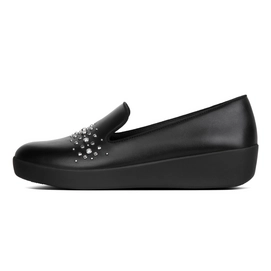 FitFlop Audrey™ Pearl Stud Smoking Slippers Black