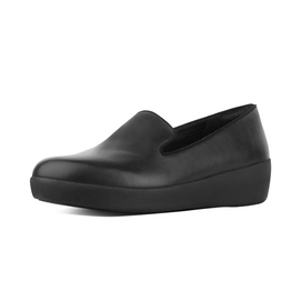 Mocassin FitFlop Audrey Smoking Slippers Black
