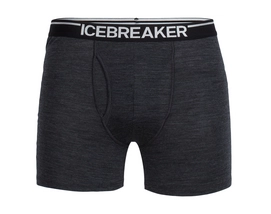 Boxershort Icebreaker Mens Anatomica Boxers w Fly Jet Heather Black