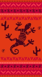 Strandlaken Le Comptoir De La Plage Boheme Tropical Mexigekko Rood