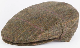 Pet Barbour Men Cairn Flat Cap Olive Purple Red (6 7/8)