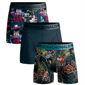Boxershort Muchachomalo Men shorts Miami Vatos Ace Print/Print/Blue (3-pack)-S