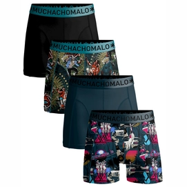 Caleçon Muchachomalo Men shorts Miami Vatos Ace Print/Print/Blue/Black (Lot de 4)