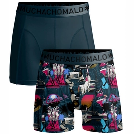 Boxershort Muchachomalo Boys shorts Miami Vatos Ace Print/Blue (2-pack)-Maat 104