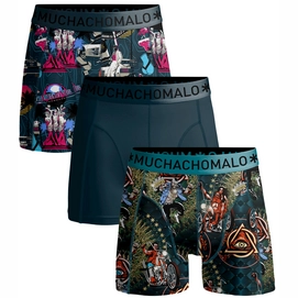 Boxershort Muchachomalo Boys shorts Miami Vatos Ace Print/Print/Blue (3-pack)-Maat 146 / 152