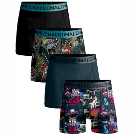 Boxershort Muchachomalo Boys shorts Miami Vatos Ace Print/Print/Blue/Black (4-pack)-Maat 104