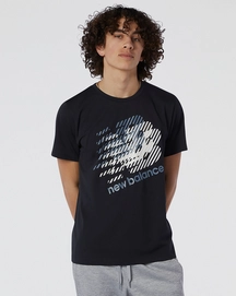 T-Shirt New Balance Men Graphic Heathertech Tee Black White