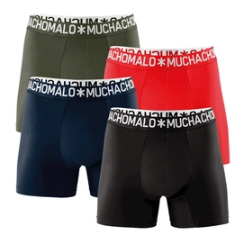 Boxers Muchachomalo Men Cotton Solid Dark Blue Red (4 pc)
