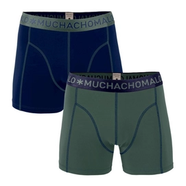 Boxershort Muchachomalo Men Solid Navy Green (2-Delig)-S