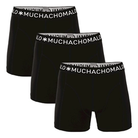Boxershort Muchachomalo Men Solid Black Black (3-Delig)
