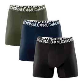 Boxers Muchachomalo Men Solid Dark Blue Black Army Green (3 pc)