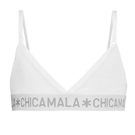 Sports Bra Muchachomalo Girls Triangle Top Solid White