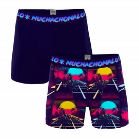 Boxers Muchachomalo Men Retro Wave Blue (set de 2)