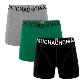 Boxers Muchachomalo Men Solid Black Green Grey Melange (3 pc)