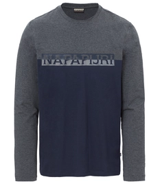 T-Shirt Napapijri Sibanor LS Blu Marine Herren