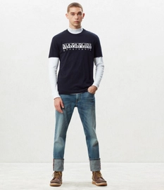 T-Shirt Napapijri Homme Serber Blue W Embro