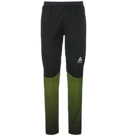 Tracksuit Bottoms Odlo Stryn Print Men Black Safety Yellow