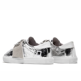 D.A.T.E. Newman Silver Strap Stones Linen Sneaker