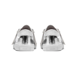 D.A.T.E. Newman Silver Strap Stones Linen Sneaker