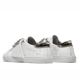 D.A.T.E. Newman White Strap Stones Linen Sneaker