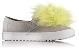 Sorel Women Campsneak Slip On Fur Dove Spring Yellow