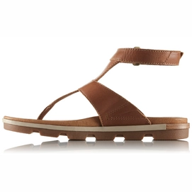 Sorel Women Torpeda Ankle Strap Camel Brown Ancient Fossil