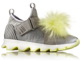 Sorel Women Kinetic Sneak Fur Dove Spring Yellow