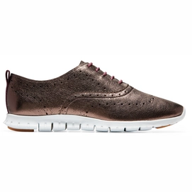 Cole Haan Zerogrand Wing Oxford Bronze Metal Leather White