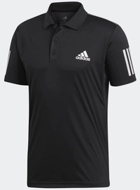 Polo Shirt Adidas Men Club 3 Stripes Black White