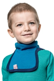 Neck Warmer Woolpower Kids Mock Turtleneck 200 Dolphine Blue (Large)