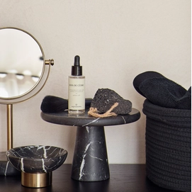 Nero pedestal tray - soap dish - mirror black - rena storage basket black
