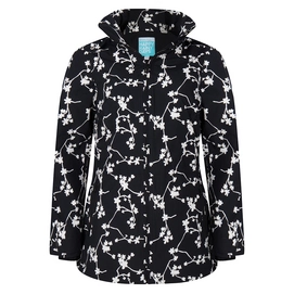 Raincoat  Happy Rainy Days Jacket Brisa Blossom Black Off White
