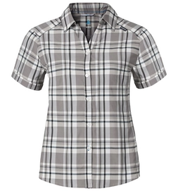 Bluse Odlo Anmore Black Concrete Grey White Check Damen