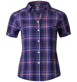 Bluse Odlo Anmore Fleur De Lotus Spectrum Blue White Check Damen