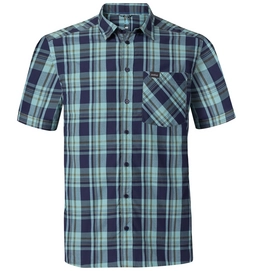 Shirt Odlo Mens Anmore Peacoat Nile Blue Four Leaf Clover Check
