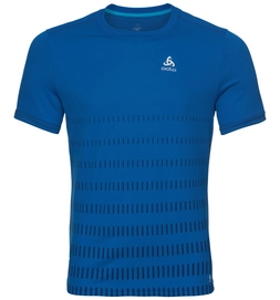 T-Shirt Odlo Men BL Top Crew Neck SS Nikko F-Dry Print Energy Blue Placed Print