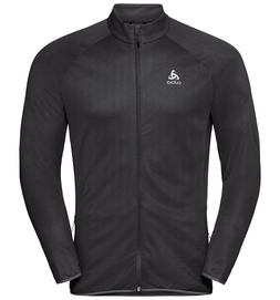 Vest Odlo Men Midlayer Full Zip Fli Black Odlo Graphite Grey Stripes