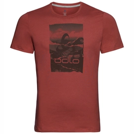 T-Shirt Odlo Top Crew Neck S/S Nikko Logo Chili Oil Placed Print SS19 Herren