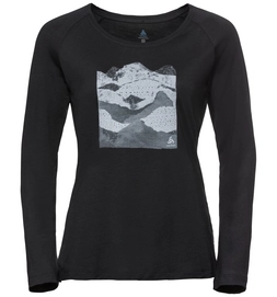 Longsleeve Odlo Top Crew Neck L/S Concord Black Collage Print SS19 Damen
