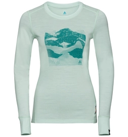 Longsleeve Odlo Top Crew Neck L/S Alliance Surf Spray Collage Print SS19 Damen