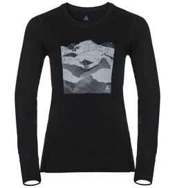 Longsleeve Odlo Top Crew Neck L/S Alliance Black Collage Print SS19 Damen