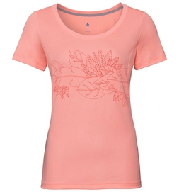 T-Shirt Odlo Top Crew Neck S/S F-Dry Print Coral Haze Flower Print SS19 Damen
