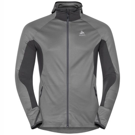 Vest Odlo Men Hoody Midlayer Full Zip Blaze Ceramiwarm Odlo Graphite Grey Odlo Concrete Grey Stripes