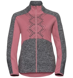 Fleecejacke Odlo Midlayer Full Zip Skadi Light Mesa Rose Black Melange Damen